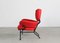 PL19 or Tre Pezzi Lounge Chair in Red Fabric by Franco Albini for Poggi, 1970s 3