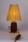 Cherrywood Table Lamp with Fabric Shade by Rupert Nikoll, Vienna, Austria, 1950s 11