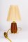 Cherrywood Table Lamp with Fabric Shade by Rupert Nikoll, Vienna, Austria, 1950s 1