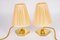 Small Brass Table Lamps with Fabric Shades, Vienna, Austria, 1960s, Set of 2 7