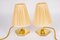 Small Brass Table Lamps with Fabric Shades, Vienna, Austria, 1960s, Set of 2, Image 7