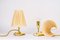 Small Brass Table Lamps with Fabric Shades, Vienna, Austria, 1960s, Set of 2 9