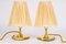 Small Brass Table Lamps with Fabric Shades, Vienna, Austria, 1960s, Set of 2 8