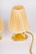 Small Brass Table Lamps with Fabric Shades, Vienna, Austria, 1960s, Set of 2 3
