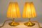 Small Brass Table Lamps with Fabric Shades, Vienna, Austria, 1960s, Set of 2 12