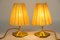 Small Brass Table Lamps with Fabric Shades, Vienna, Austria, 1960s, Set of 2, Image 12