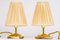 Small Brass Table Lamps with Fabric Shades, Vienna, Austria, 1960s, Set of 2 5