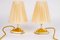 Small Brass Table Lamps with Fabric Shades, Vienna, Austria, 1960s, Set of 2 1