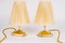 Small Brass Table Lamps with Fabric Shades, Vienna, Austria, 1960s, Set of 2, Image 1