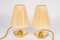 Small Brass Table Lamps with Fabric Shades, Vienna, Austria, 1960s, Set of 2 2