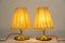 Small Brass Table Lamps with Fabric Shades, Vienna, Austria, 1960s, Set of 2 14