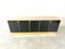 Black Lacquered and Travertine Credenza, 1980s 6