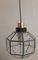 Vintage German Ceiling Lamp with a Square Relief Glass Shade and Brass Mount from Limburg, 1970s, Image 6