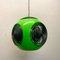 Vintage Ufo Ceiling Lamp in Green Plastic and with Black Grids from Massive Lighting, 1970s 1