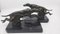 Sujetalibros Greyhound Art Déco de Regula sobre mármol negro, de principios del siglo XX. Juego de 2, Imagen 2
