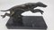 Art Deco Greyhound Buchstützen aus Regula auf schwarzem Marmor, frühes 20. Jh., 2er Set 7