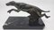 Art Deco Greyhound Bookends in Regula on Black Marble, Early 20th Century, Set of 2 1