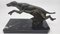 Art Deco Greyhound Buchstützen aus Regula auf schwarzem Marmor, frühes 20. Jh., 2er Set 1