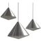 Mid-Century Cone Shaped Glass Chandeliers, 1970s, Set of 3 1