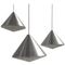 Mid-Century Cone Shaped Glass Chandeliers, 1970s, Set of 3, Image 1