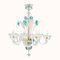 Venetian Murano Glass 6-Light Chandelier in White and Blue, 1960s 9