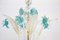 Venetian Murano Glass 6-Light Chandelier in White and Blue, 1960s 6