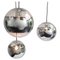 Mirrored Glass Globe Pendant Lamps, 1960s, Set of 3 1