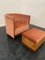 Art Deco Rationalist Armchair with Pouf, 1930s, Set of 2 1