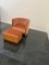 Art Deco Rationalist Armchair with Pouf, 1930s, Set of 2 3