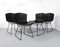 Model 420 Chairs in Black Leather by Harry Bertoia for Knoll International, Set of 4 3