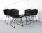 Model 420 Chairs in Black Leather by Harry Bertoia for Knoll International, Set of 4, Image 3