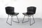 Sedie modello 420 in pelle nera di Harry Bertoia per Knoll International, set di 4, Immagine 4