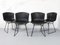 Model 420 Chairs in Black Leather by Harry Bertoia for Knoll International, Set of 4 2
