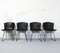 Model 420 Chairs in Black Leather by Harry Bertoia for Knoll International, Set of 4 1