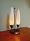 Lámpara de mesa grande de latón y blanco opalino, años 60, Imagen 15