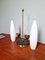 Lámpara de mesa grande de latón y blanco opalino, años 60, Imagen 12