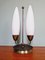 Large Table Lamp in Brass and White Opaline, 1960s, Image 1