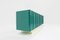 Italian Brutalist Sideboard in Green Laquered Wood and Brass 2