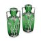 20th Century American Green Glass Vases with Silver Overlay, 1920s, Set of 2 12