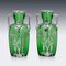 20. Jh. Amerikanische Grüne Glasvasen mit Silberauflage, 1920er, 2er Set 14