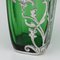 Vasi in vetro verde americano con rivestimento in argento, anni '20, set di 2, Immagine 6