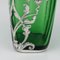 20th Century American Green Glass Vases with Silver Overlay, 1920s, Set of 2 3