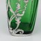 Vasi in vetro verde americano con rivestimento in argento, anni '20, set di 2, Immagine 3