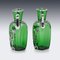 20th Century American Green Glass Vases with Silver Overlay, 1920s, Set of 2 13