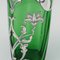 20th Century American Green Glass Vases with Silver Overlay, 1920s, Set of 2 4