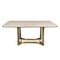 Vintage 20th Century Italian Travertine & Gold Dining Table by Alessandro Albrizzi, 1970s, Image 1