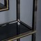 Vintage 20th Century French Black Metal & Smokey Glass Etagere Shelves, 1970s, Set of 2 20