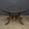 Cold Painted Wrought Iron Strap & Stitch Glass Top Coffee Table, 1980s 20