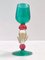 Bicchieri da liquore postmoderno verde acqua, rossi e dorati attribuiti a Salviati, Murano, Italia, anni '80, set di 2, Immagine 4