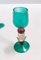 Postmodern Teal, Red and Gold Liqueur Glasses attributed to Salviati, Murano, Italy, 1980s, Set of 2, Image 5